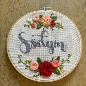 Embroidery hoop wall decor